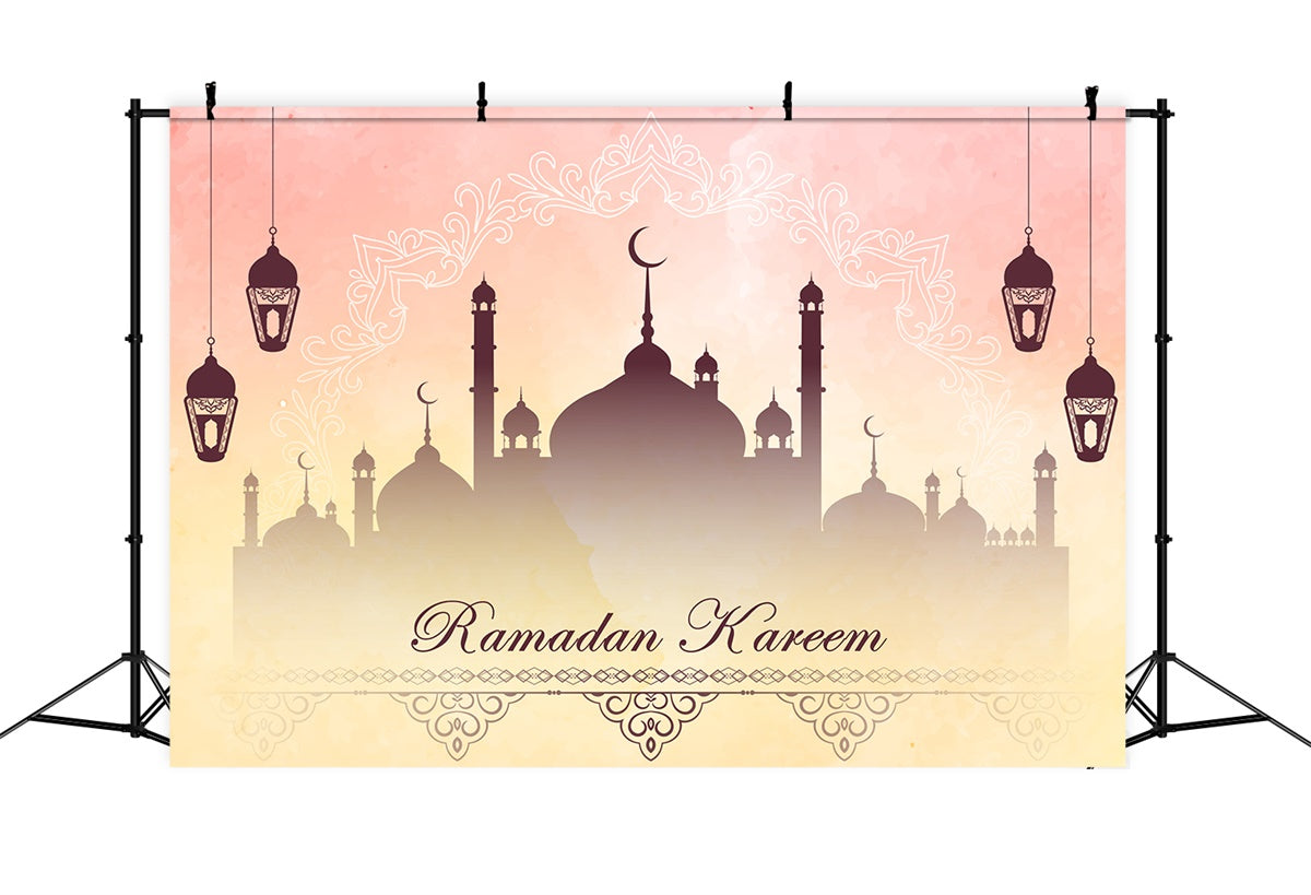 Ramadan Backdrops Elegante Laternen Moschee Backdrop XY2-107