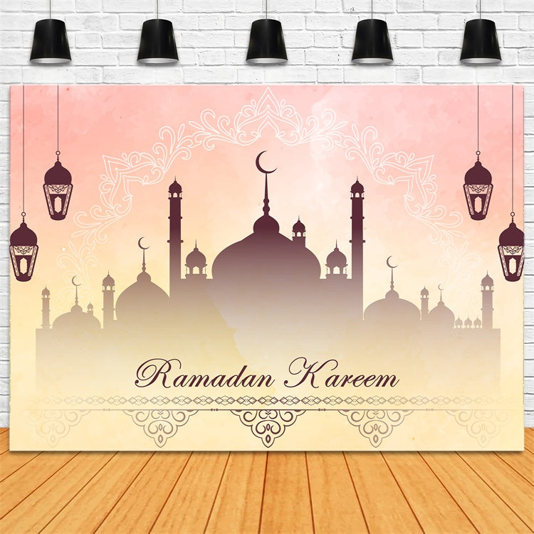 Ramadan Backdrops Elegante Laternen Moschee Backdrop XY2-107