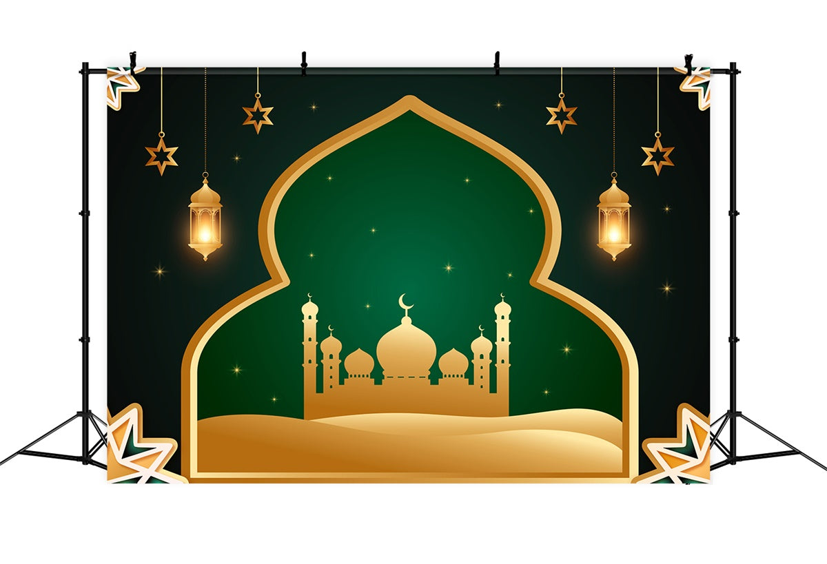 Ramadan-Hintergrundkulissen Goldgerahmter Sternenhimmel Moschee-Hintergrund XY2-108