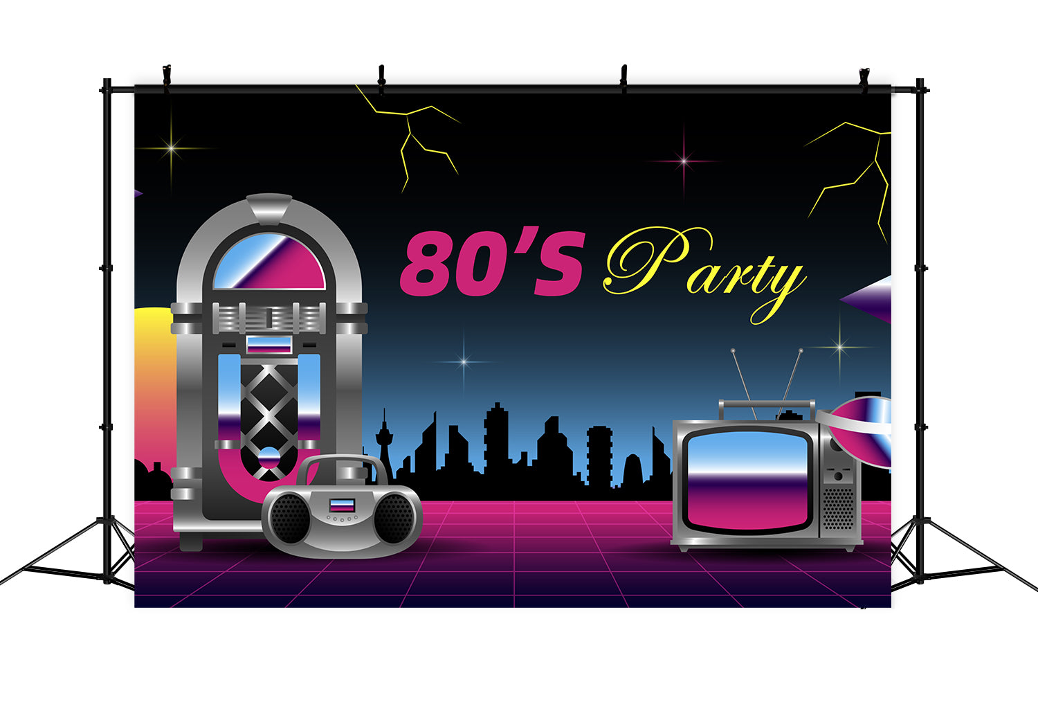 Tanz Party Backdrops Retro 80er Musik Party Backdrop XY2-120