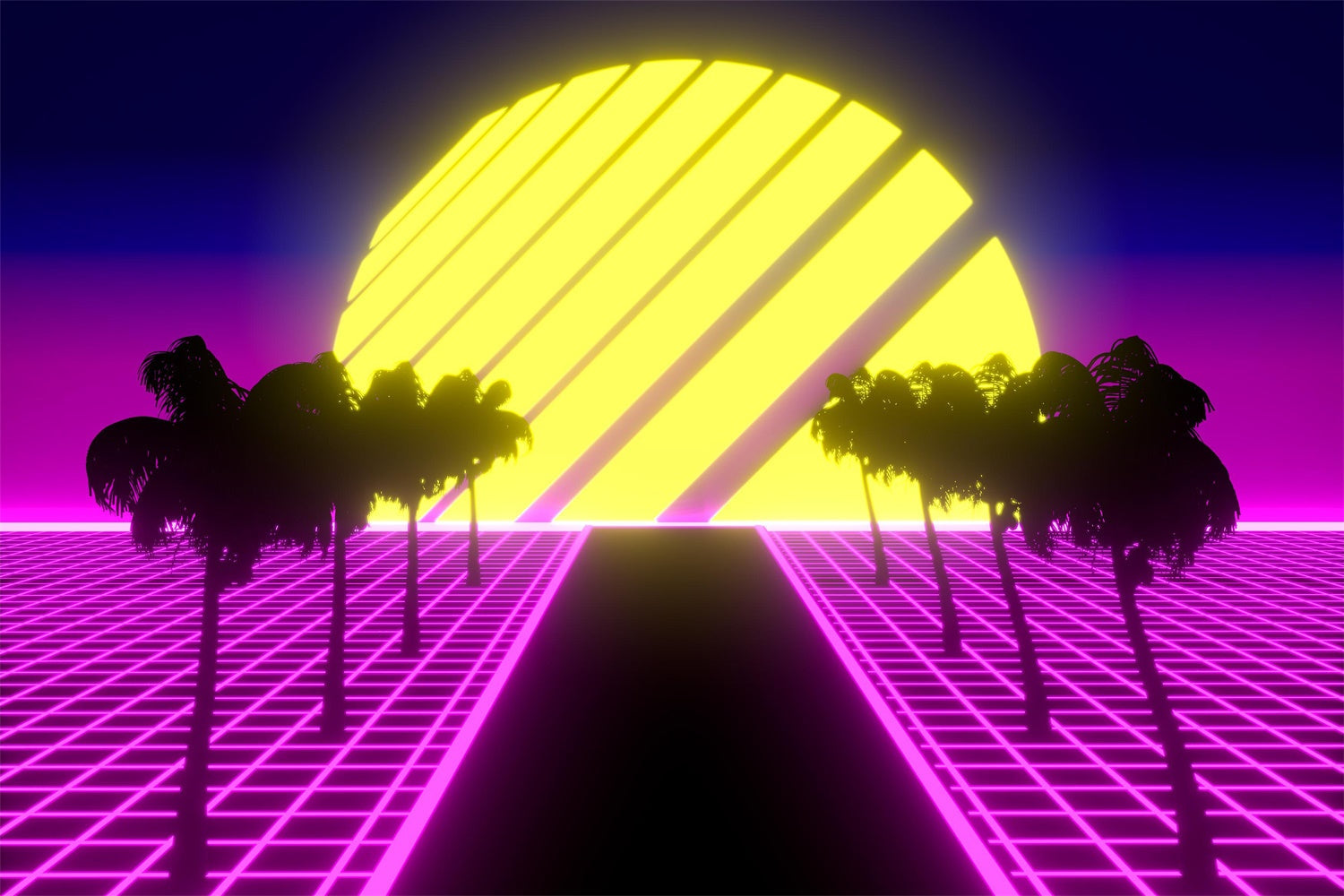 Tanz-Fotohintergrund Neon-Leuchtpalme Straßenhintergrund XY2-122