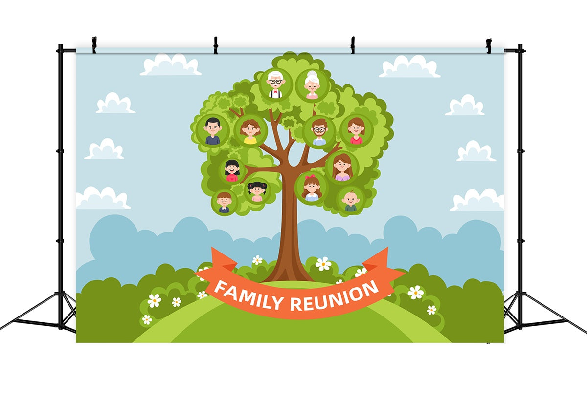 Backdrop Familientreffen Familie Erbe Baum Feier Backdrop XY2-123