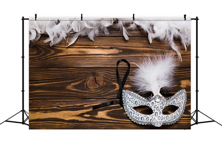Maskerade Fotokulisse Anmutig Silberne Feder Maske Kulisse XY2-137