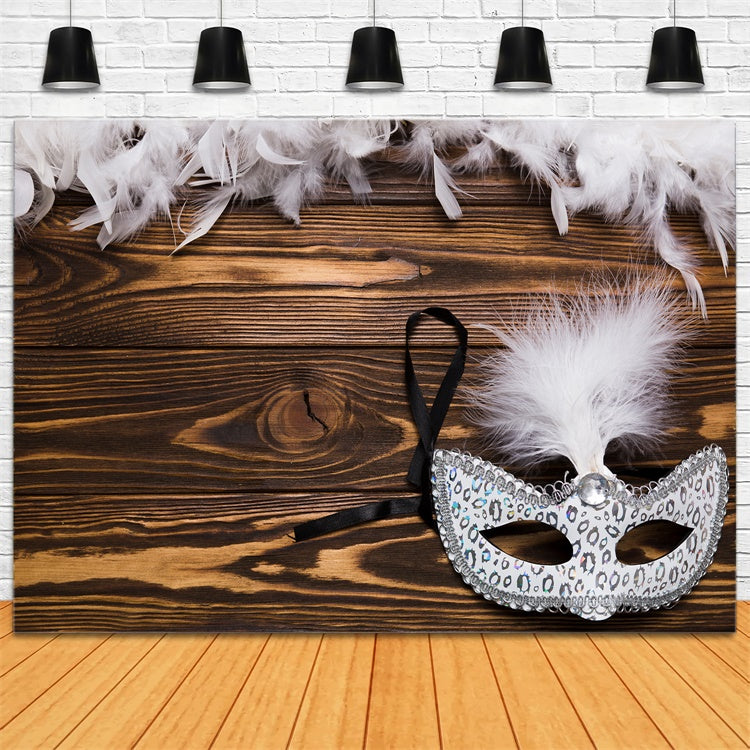 Maskerade Fotokulisse Anmutig Silberne Feder Maske Kulisse XY2-137