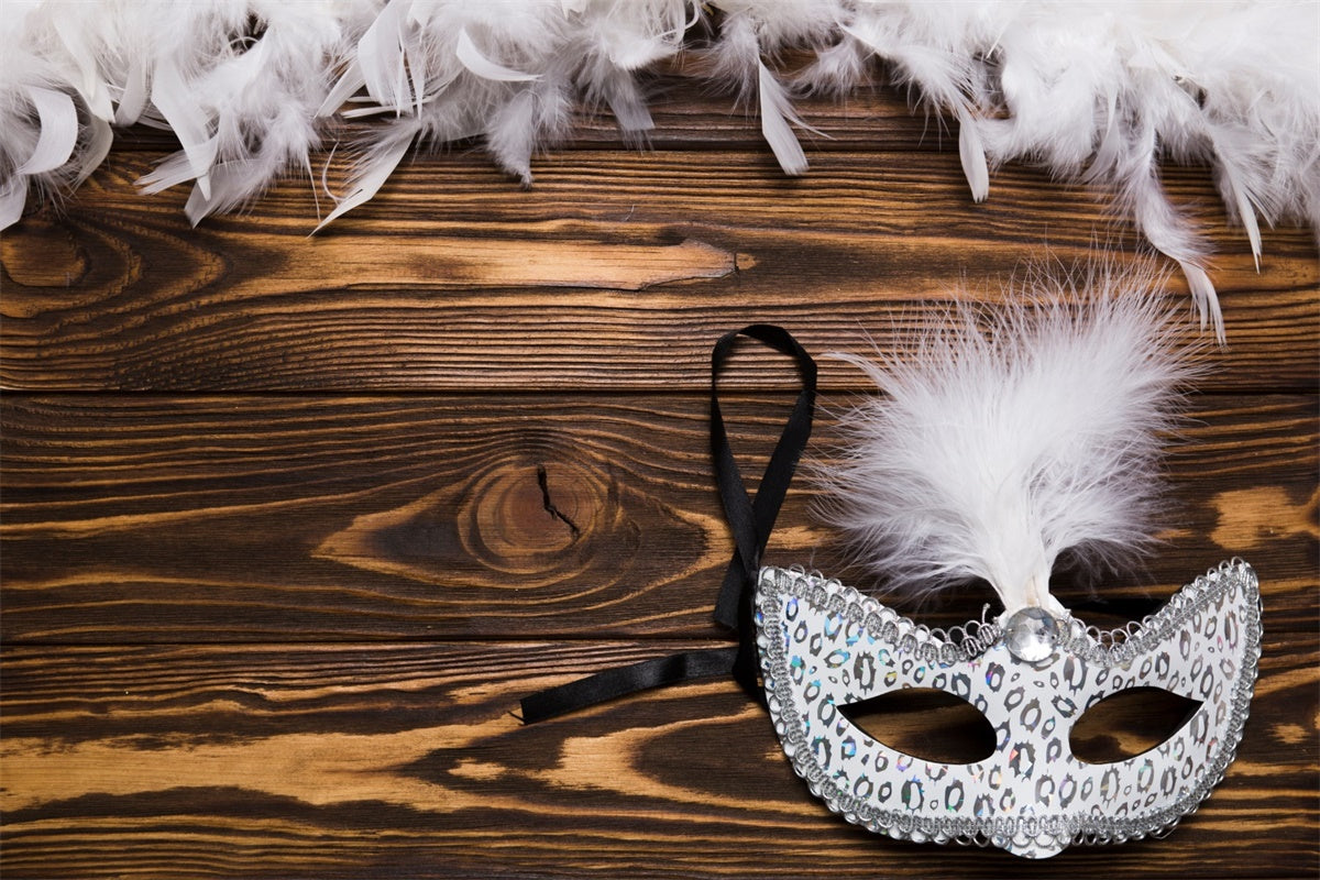 Maskerade Fotokulisse Anmutig Silberne Feder Maske Kulisse XY2-137