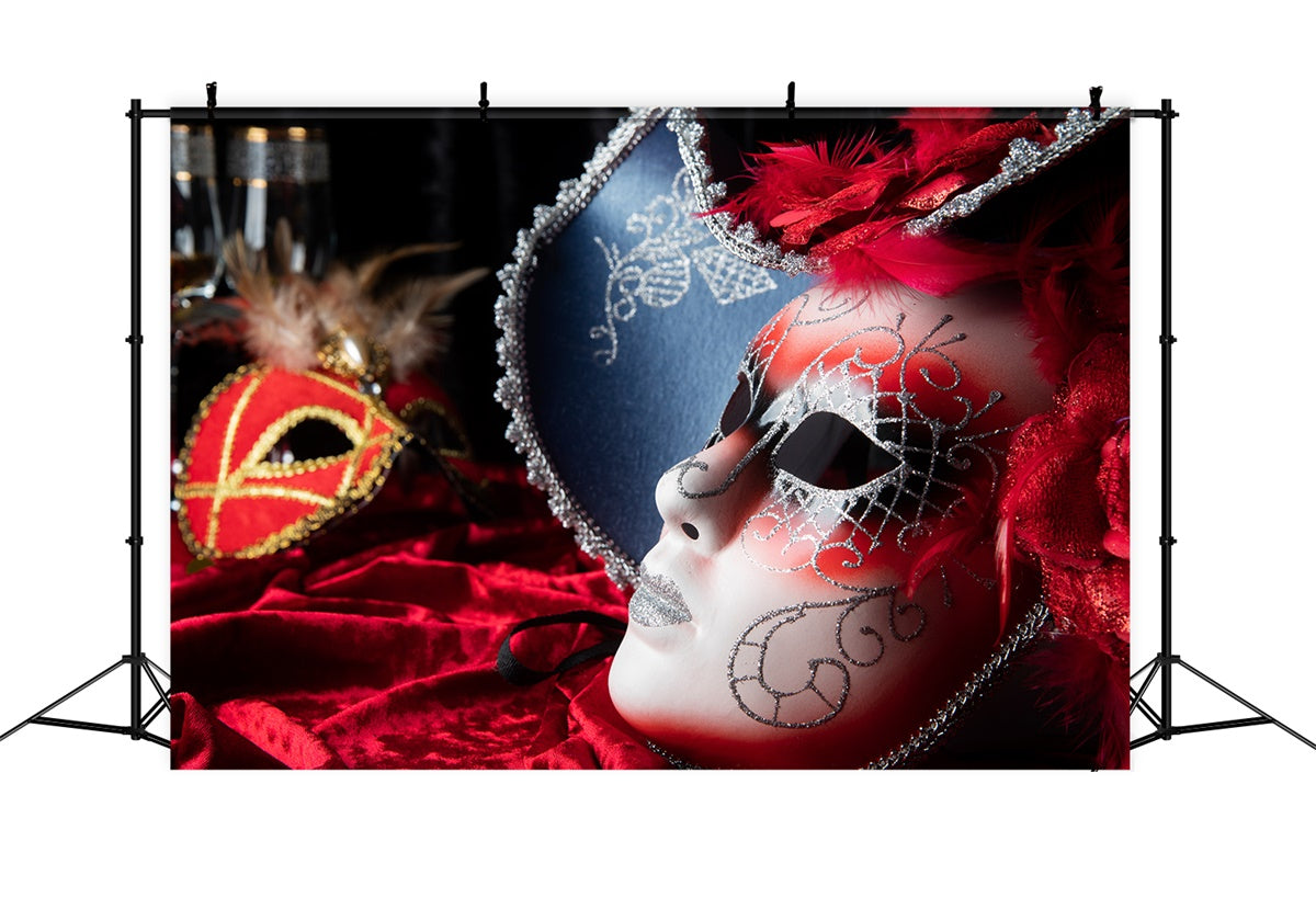 Maskerade Fotohintergrund Luxuriöse Maske mit Federn Partyhintergrund XY2-138