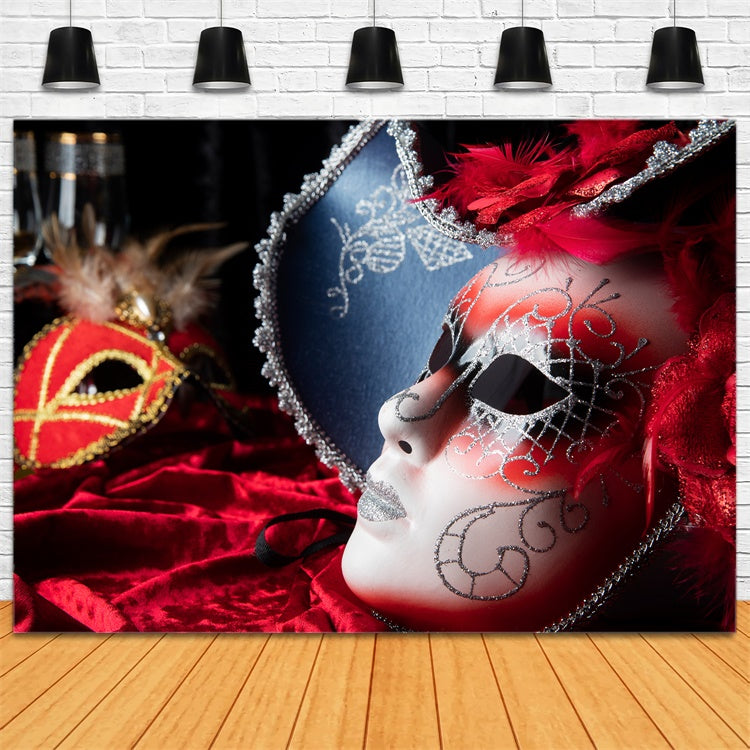 Maskerade Fotohintergrund Luxuriöse Maske mit Federn Partyhintergrund XY2-138