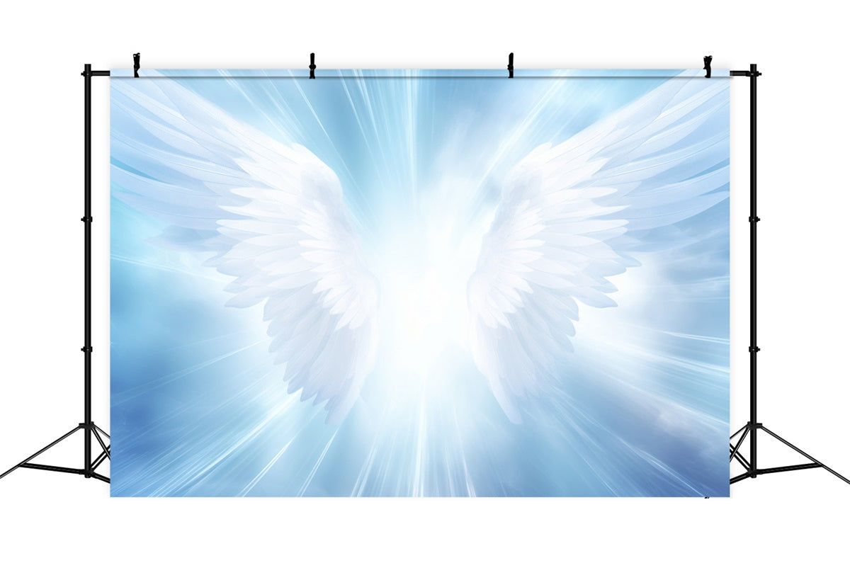 Memorial Backdrop Ideen Weiße Engelsflügel Glow Backdrop XY2-144