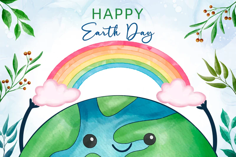 Happy Earth Day Fotohintergrund Lebendiger Regenbogen Feier Hintergrund XY2-16