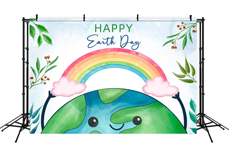 Happy Earth Day Fotohintergrund Lebendiger Regenbogen Feier Hintergrund XY2-16