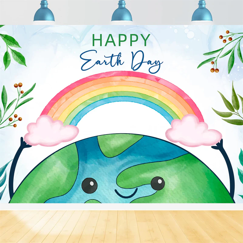 Happy Earth Day Fotohintergrund Lebendiger Regenbogen Feier Hintergrund XY2-16