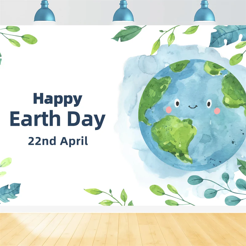 Happy Earth Day Backdrop Eco Celebration Cartoon Hintergrund XY2-17