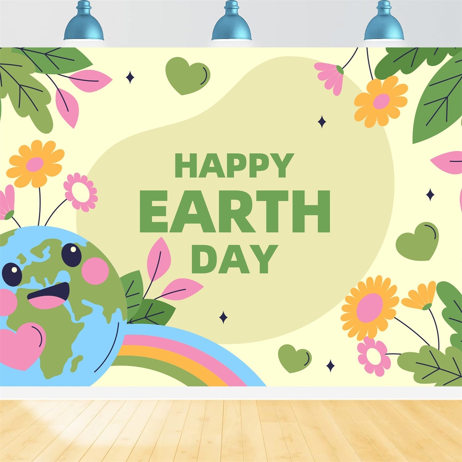Happy Earth Day Backdrop Niedlicher umweltfreundlicher Partyhintergrund XY2-18
