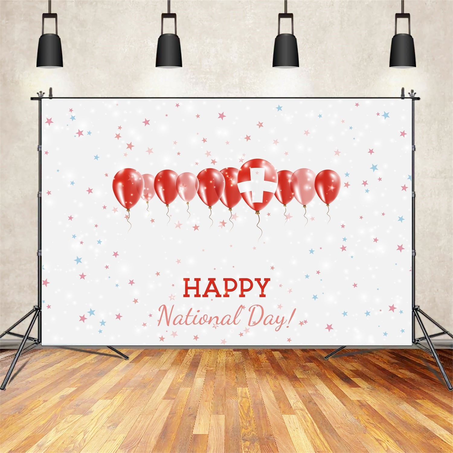 National Nurses Day Backdrop Leuchtende Ballons Sterne Backdrop XY2-42