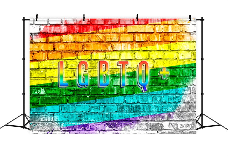 Pride Backdrops Regenbogen Graffiti Backstein Pride Wall Backdrop XY2-53