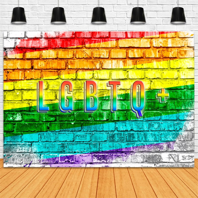 Pride Backdrops Regenbogen Graffiti Backstein Pride Wall Backdrop XY2-53