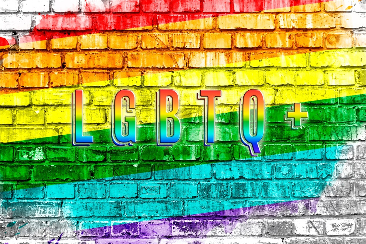 Pride Backdrops Regenbogen Graffiti Backstein Pride Wall Backdrop XY2-53