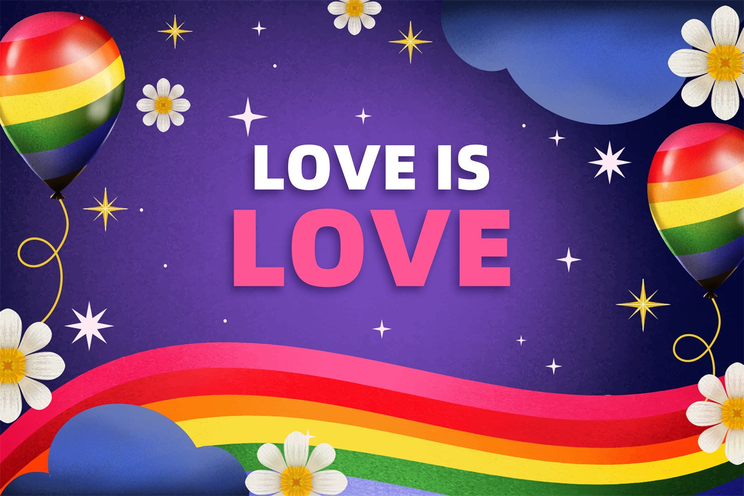 Pride Backdrops Liebe ist Liebe Regenbogen Ballon Backdrop XY2-56