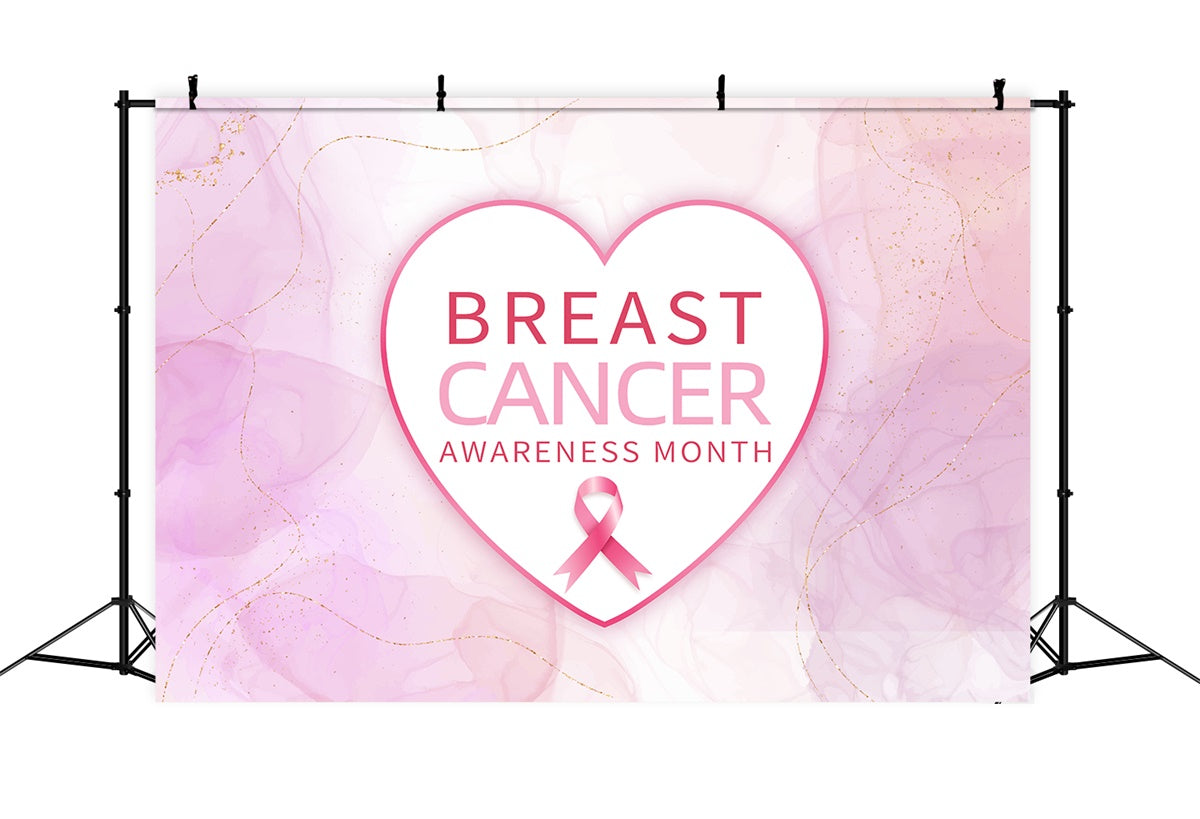 Breast Cancer Awareness Backdrop Elegantes Herz Pink Ribbon Backdrop XY2-6
