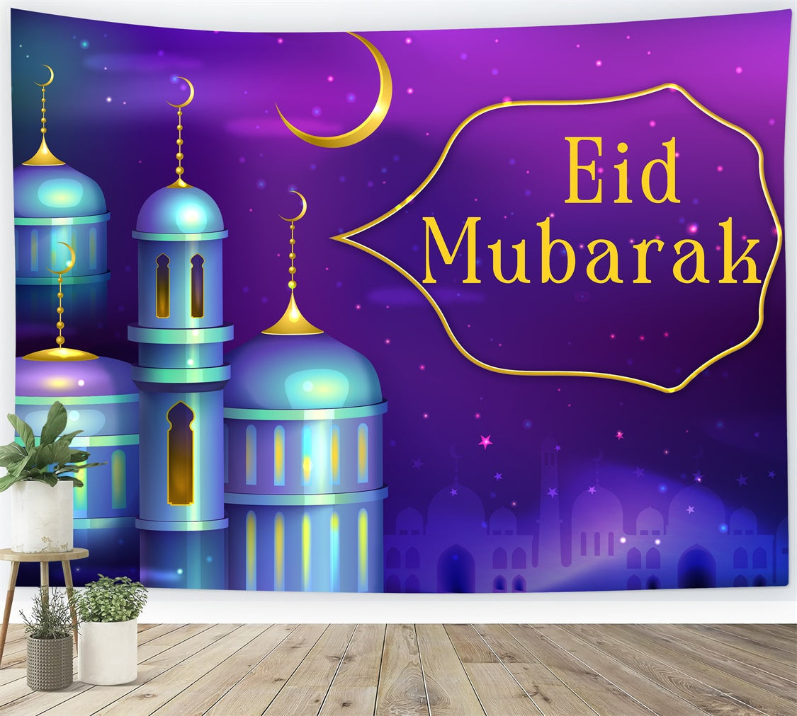 Eid Mubarak Backdrop Mondsichel Sterne Festival Backdrop XY2-76