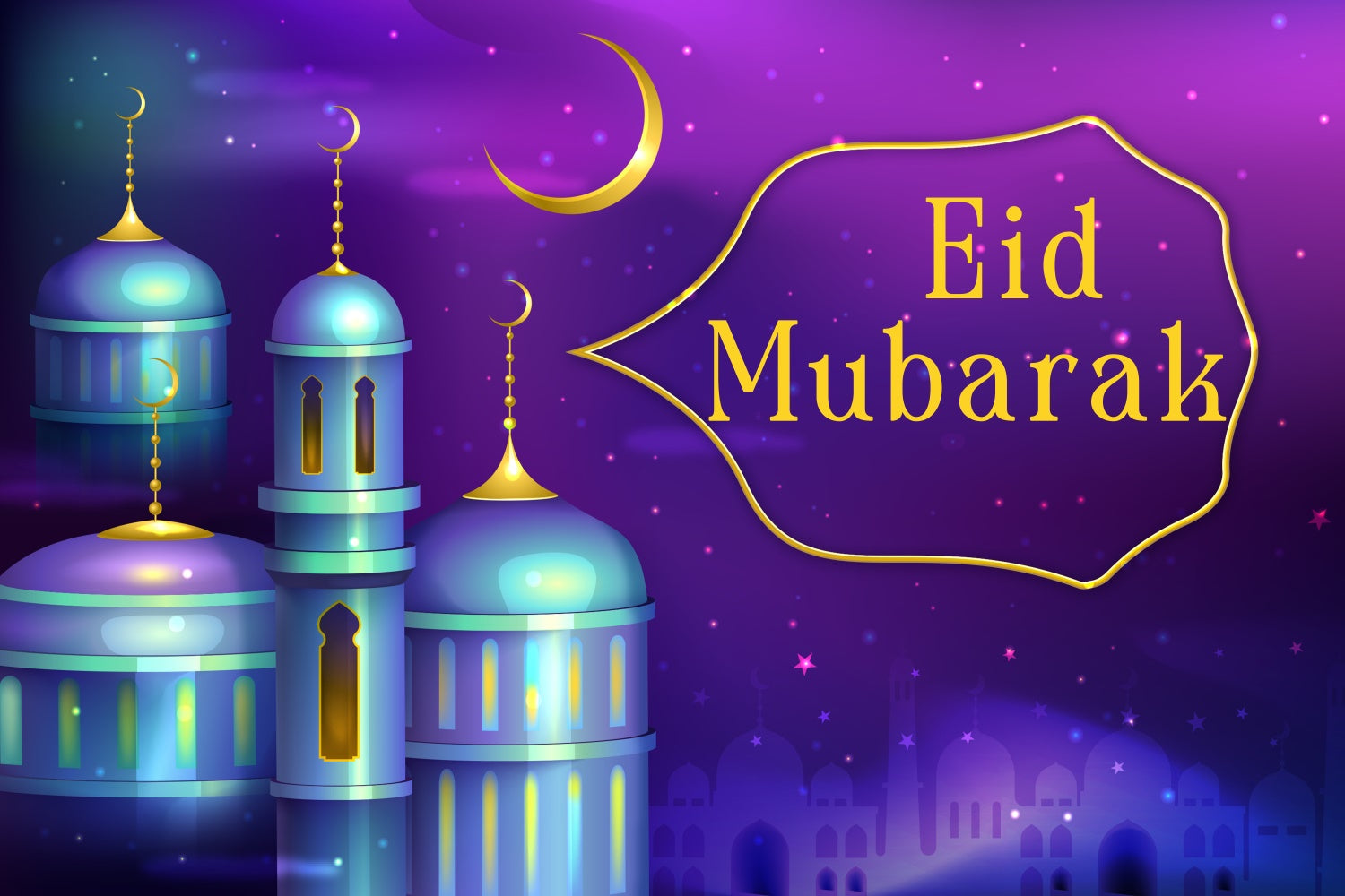 Eid Mubarak Backdrop Mondsichel Sterne Festival Backdrop XY2-76