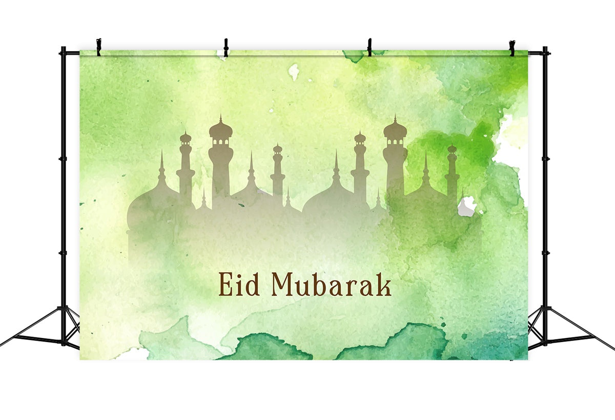 Eid Mubarak Backdrop Verträumt Pastell Grün Festival Backdrop XY2-78