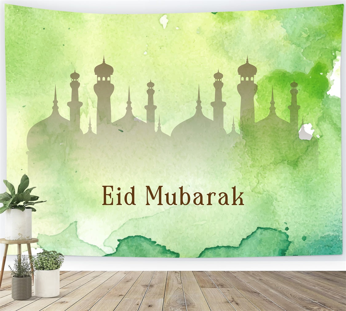 Eid Mubarak Backdrop Verträumt Pastell Grün Festival Backdrop XY2-78