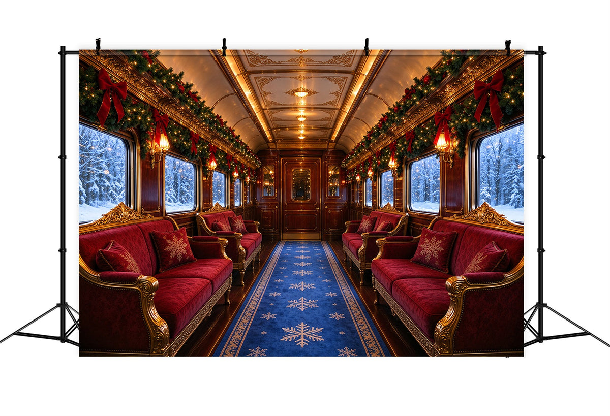 Weihnachtlicher Fotohintergrund Luxuriöser Vintage-Winterzug ZTT610-11