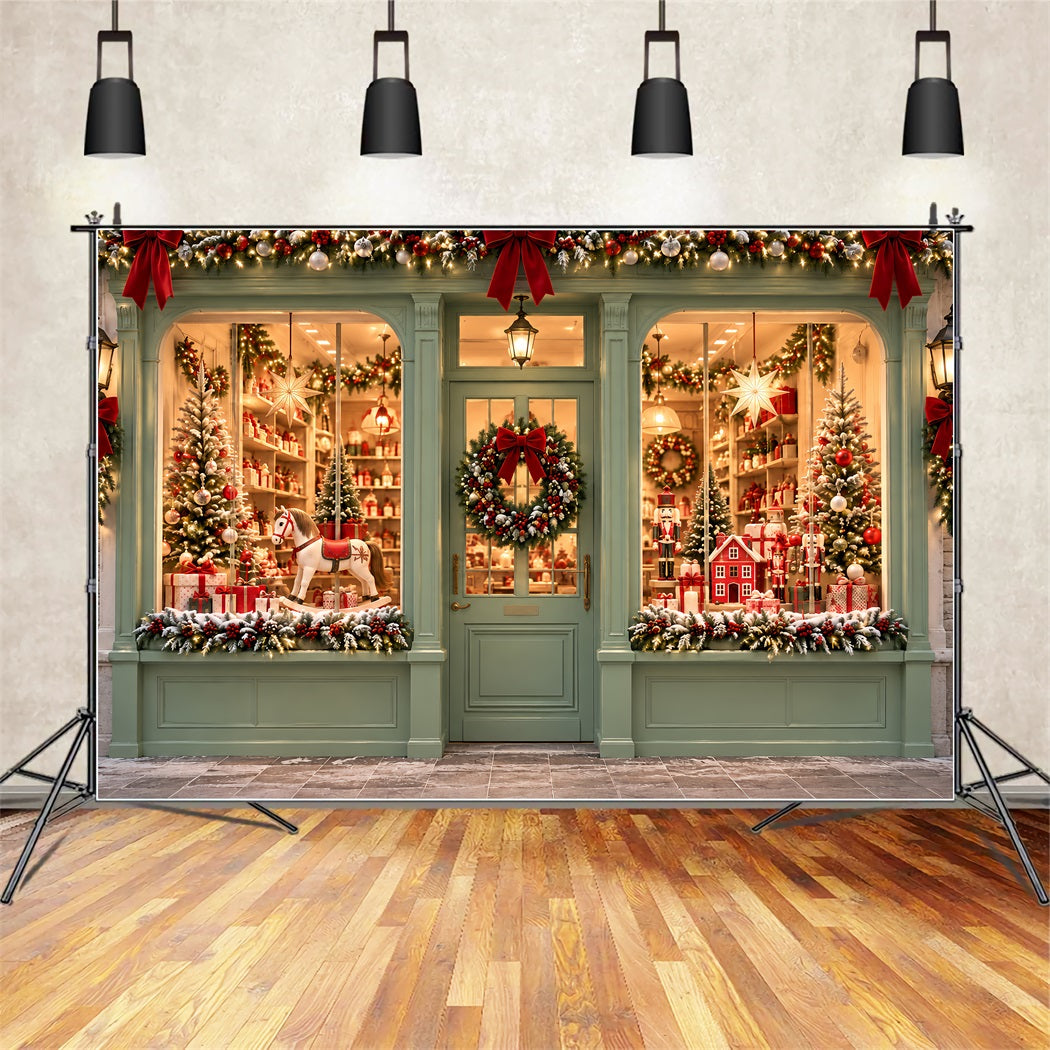 Weihnachtlicher Zuckerstangen-Hintergrund Mintgrüne Spielzeugladen-Auslage ZTT610-20