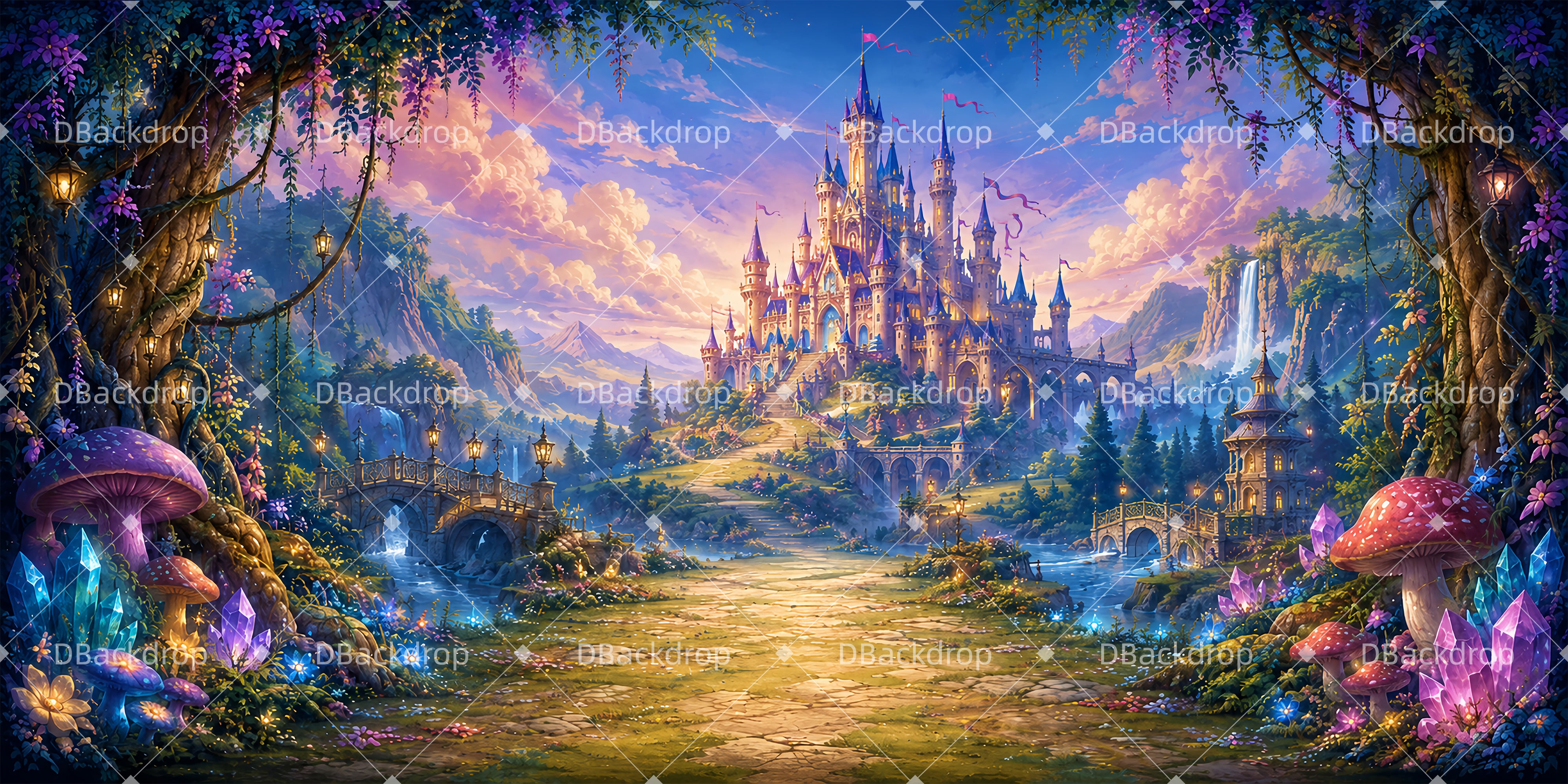 Mystisches Schloss Fantasy Bühnenkulisse VBS Hintergrund ZTT65-T9