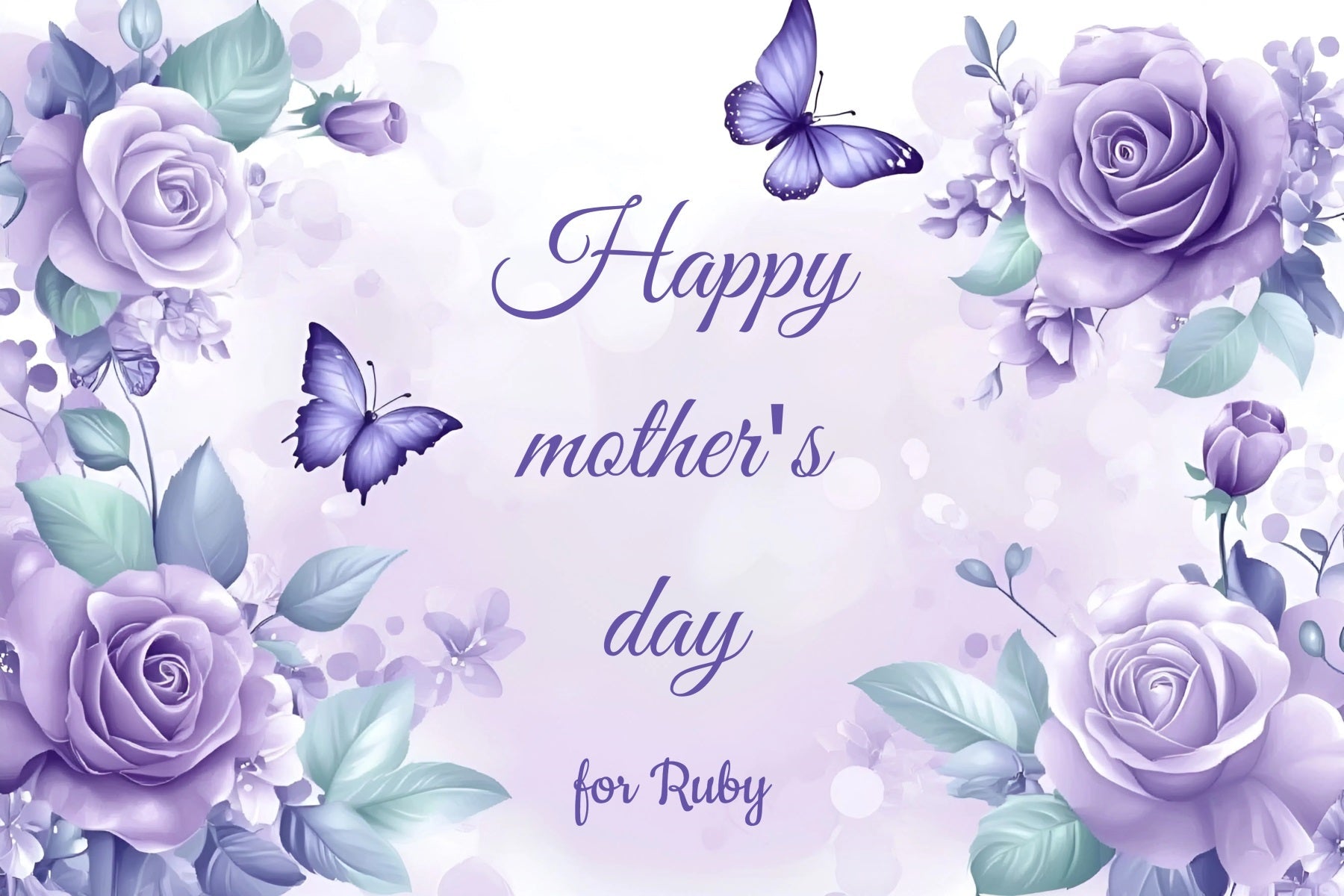 Mothers Day Backdrops Lila Blumengeflüster Personalisierter Backdrop ZXY3-2
