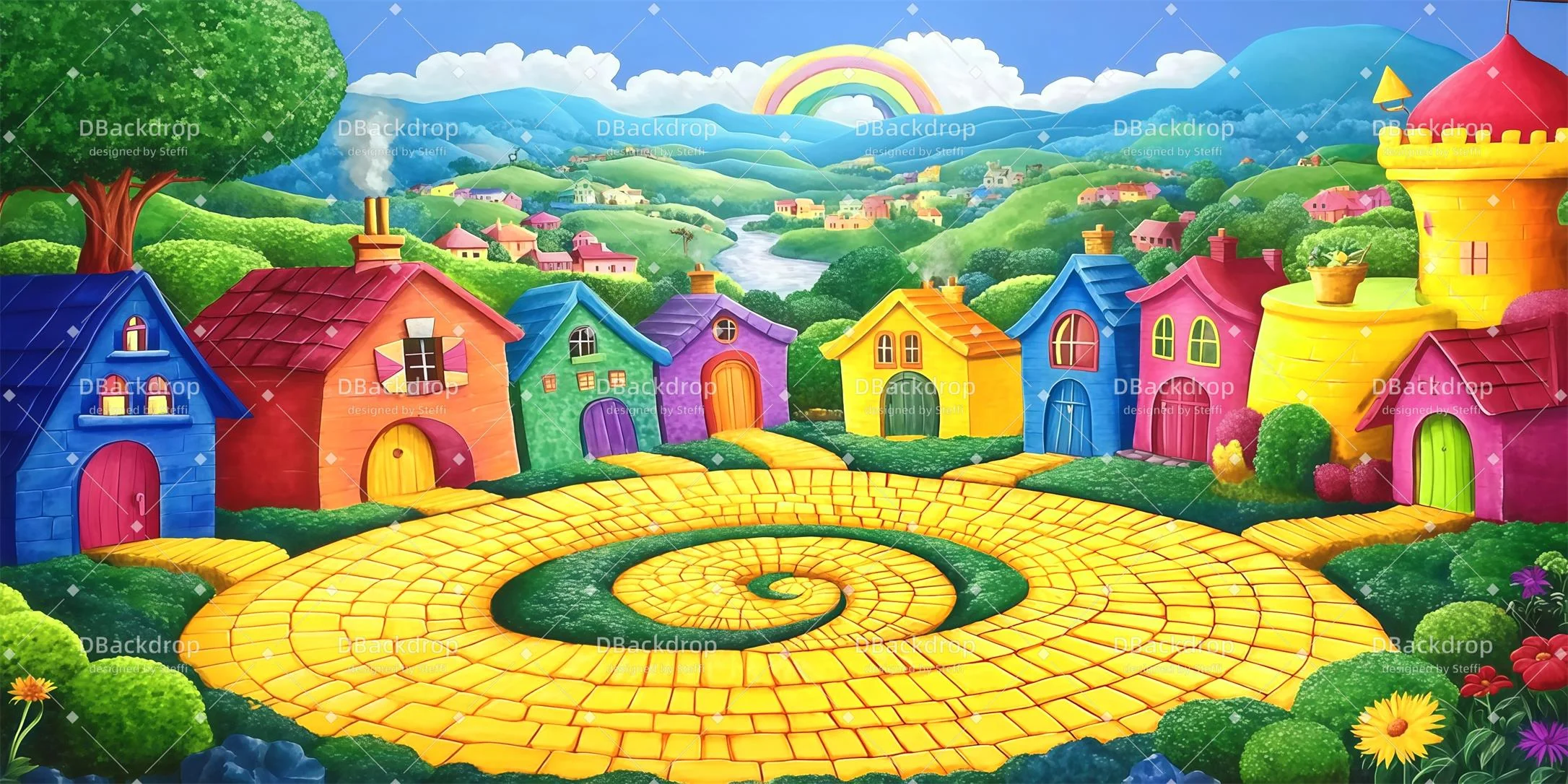 Ideen für Bühnenhintergründe „Munchkinland“ Hintergründe für Theater CSH59-T94