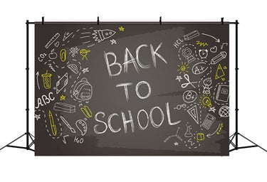 Zurück zu Schule Blackboard Graffiti Fotografie Hintergrund BRP7-40
