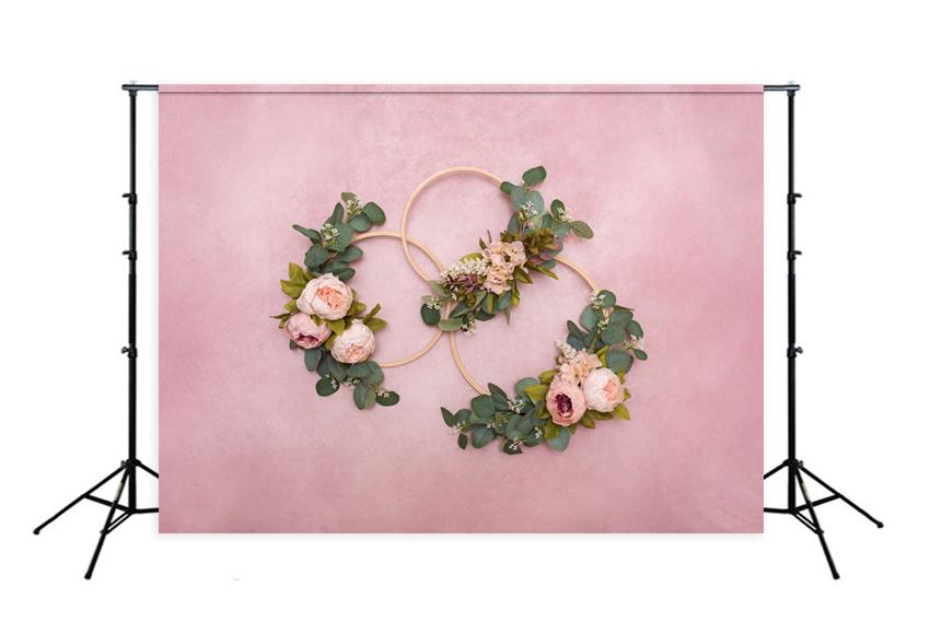 Blumenkorb Baby Pink Fotografie Hintergrund Entworfen von Beth Hrachovina