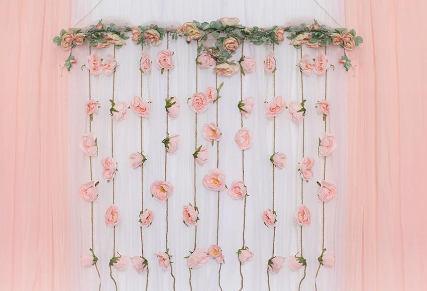 Flowers Decorations White Wood Photography Backdrop