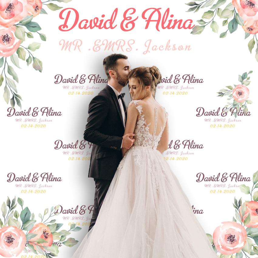Benutzerdefinierte Hochzeit Schritt und wiederholen Banner Event Hintergrund
