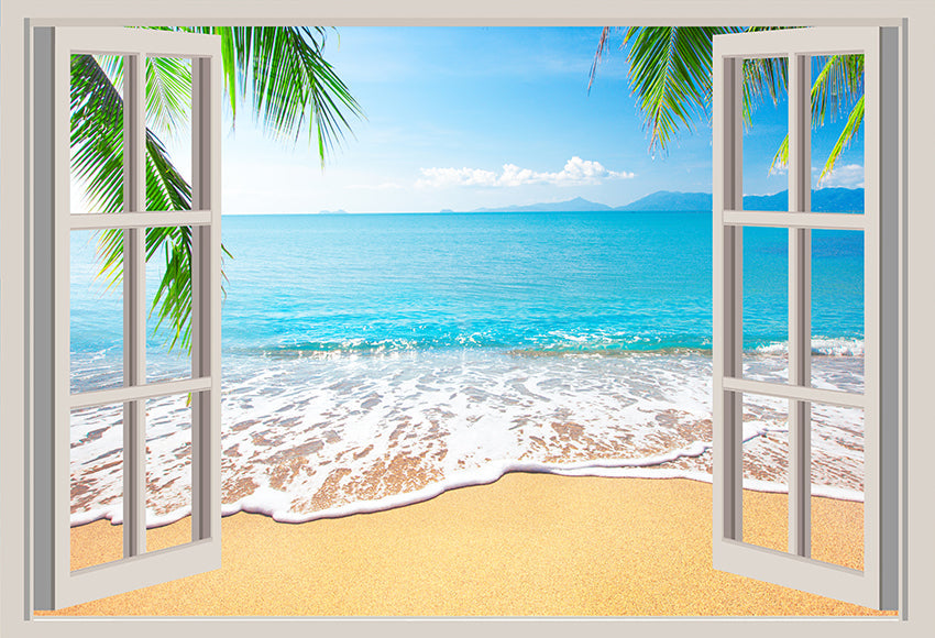 Summer Scene Outside the Window Backdrop for Photography