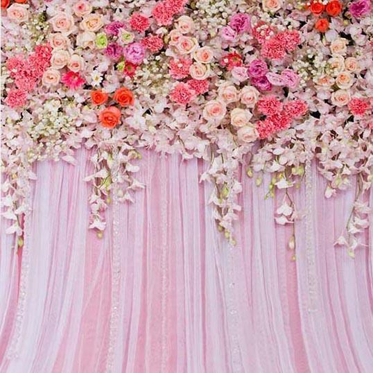 Gemusterte Hintergründe Blumenhintergründe Rosa Vorhang Hintergründe G-238