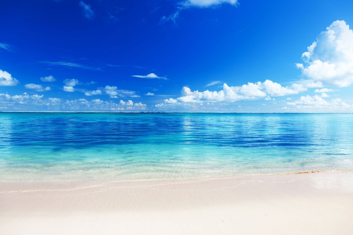 Beach Blue Ocean Sky Seaside Scenery Backdrop for Studio HJ03893