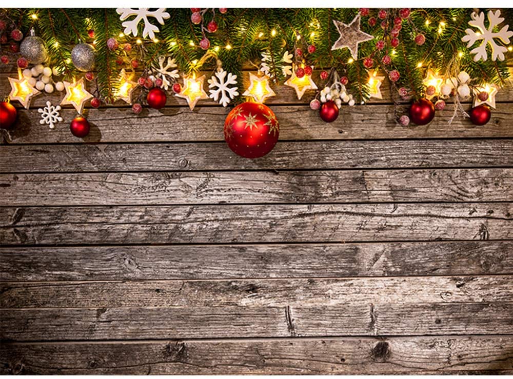 Christmas Decoration Wood Photo Studio Party Backdrop