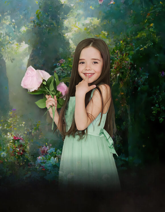 Märchengarten Blumen Bogen Fotografie Hintergrund M-25