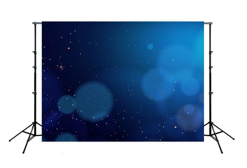 Blue Shiny Dots Bokeh Photography Backdrop M118