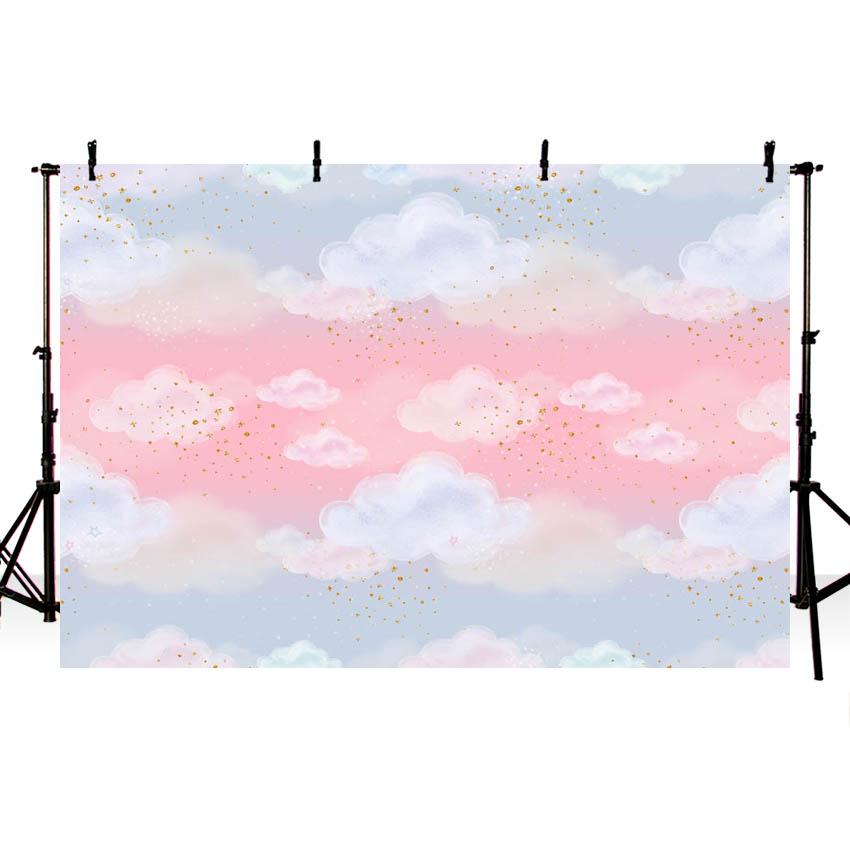 Schöne Rosa Himmelwolken Hintergründe für Fotografie NB-348