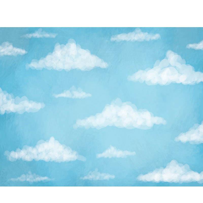 Schöner blauer Himmel und weiße Wolken Hintergrund für Neugeborenen Fotografie NB-367