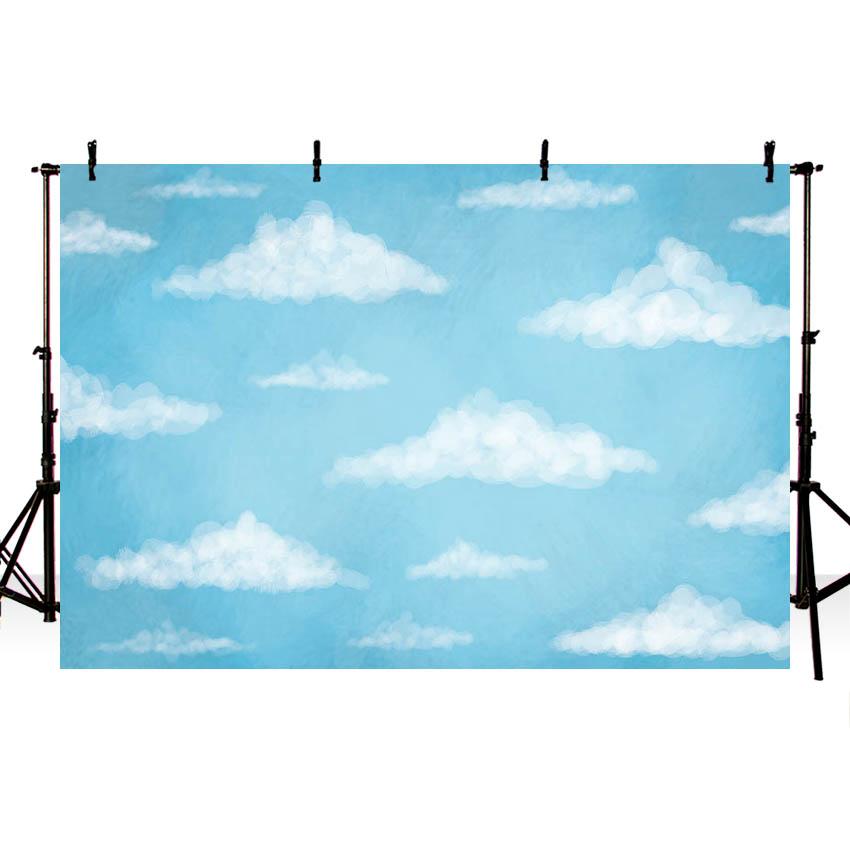 Schöner blauer Himmel und weiße Wolken Hintergrund für Neugeborenen Fotografie NB-367