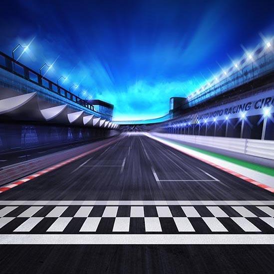 Race Track Finish Line Photography Backdrop S-3167