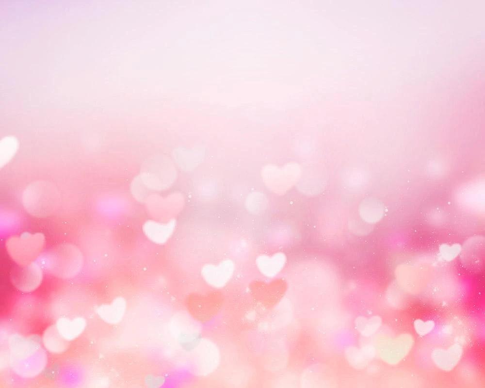 PInk Bokeh Hearts Romantic Valentine Photo Studio Backdrops VAT-24