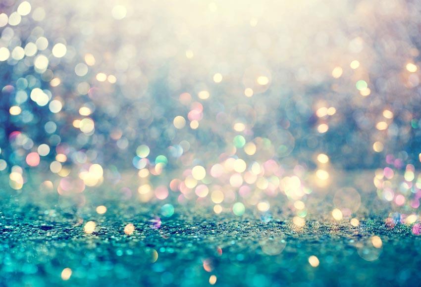 Bokeh Blue Green Blurry Photography Backdrop LV-641