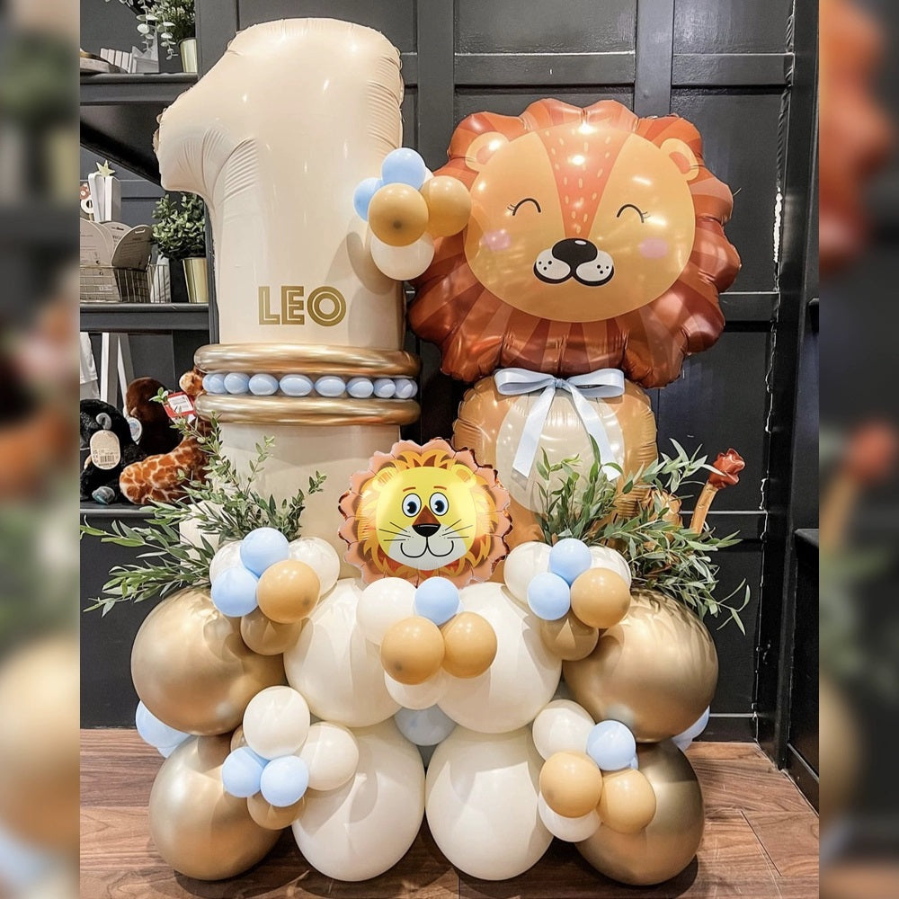 Dschungel-Tiere Löwe Kinder Geburtstagsparty Zahl Ballon-Set BA37