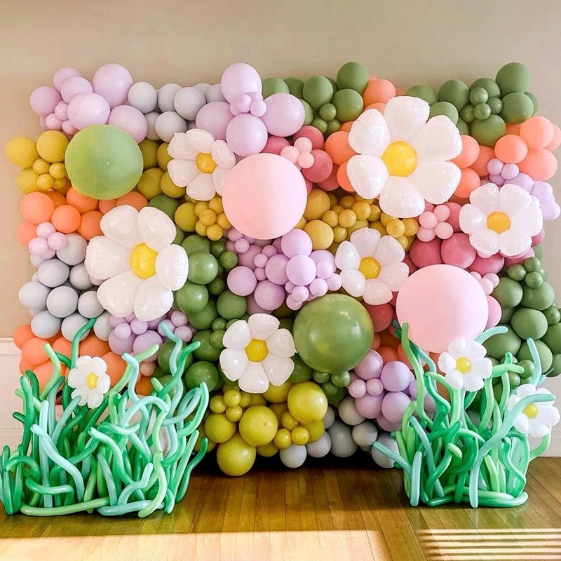 Bunte Macaron Gänseblümchen Ballonkette BA23